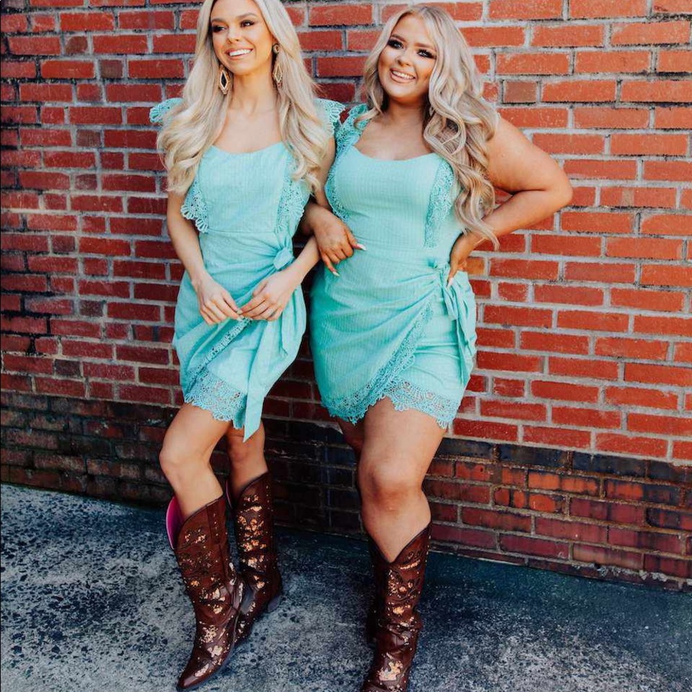 NWT Southern Fried Chics Hello Beautiful dress (small) in Mint